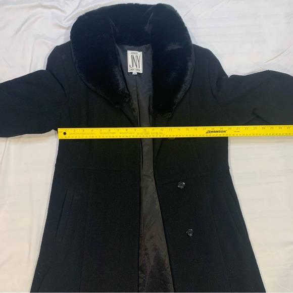 Jones New York Longline Wool Winter Dress Coat with  Faux Fur Collar, Size 10 - Picture 6 of 8